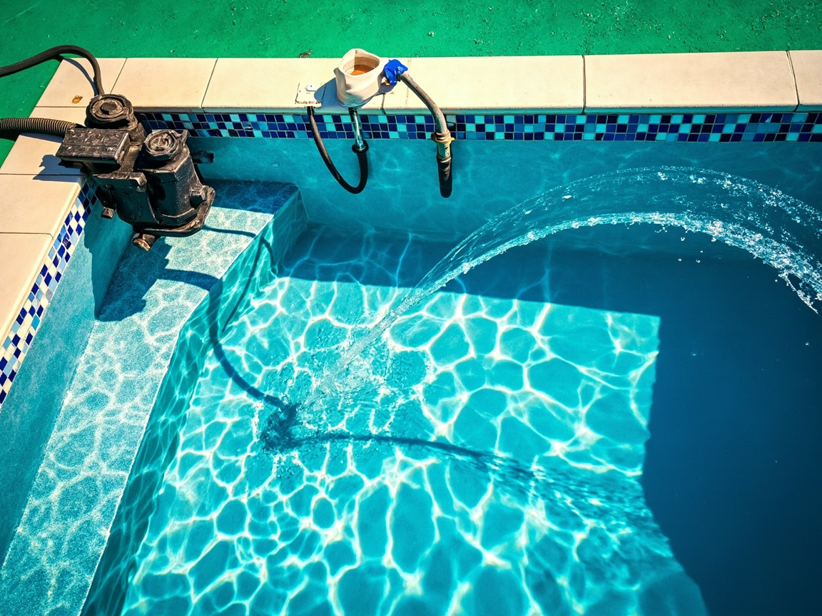 Partial pool drain and refill process to lower cyanuric acid by dilution