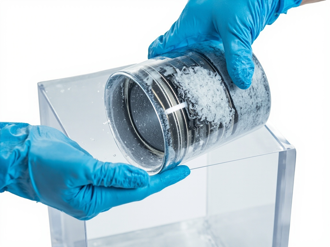 Salt chlorine generator cell being cleaned with acid wash to remove calcium scale