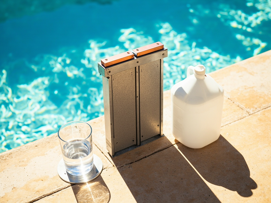 Saltwater pool shock selection with a salt chlorine generator and test kit