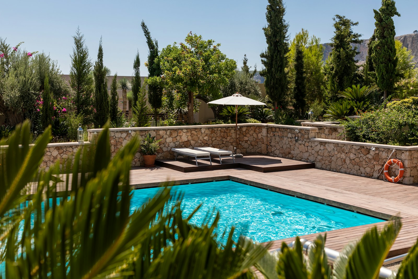 Crystal clear residential pool water