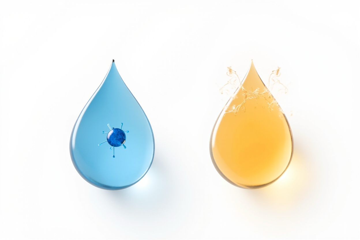 Diagram contrasting free chlorine attacking bacteria versus combined chlorine off-gassing as the pool smell