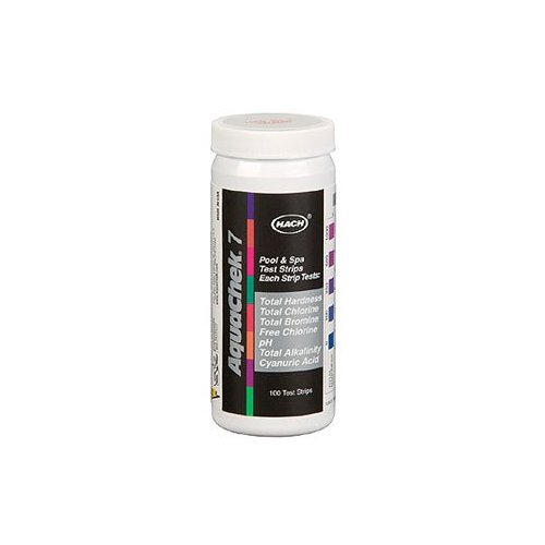 Hach AquaChek Silver 7-Way Pool and Spa Test Strips, 100 Count