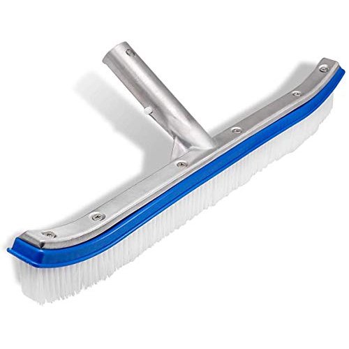 18\" Swimming Pool Wall & Tile Brush, Heavy Duty Vinyl-Safe Aluminum Back