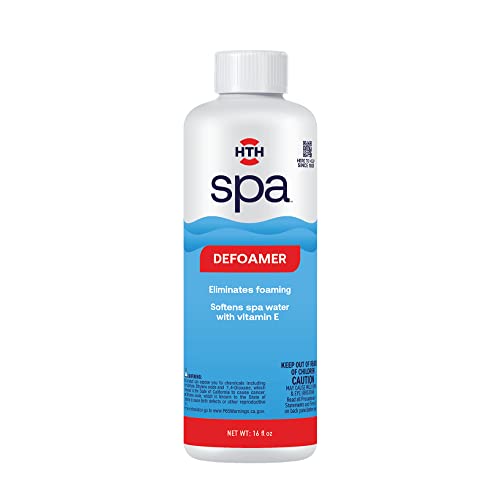 HTH Spa 86116 Defoamer, Spa & Hot Tub Chemical Eliminates Foaming, Soft & Silky Water, 16 oz