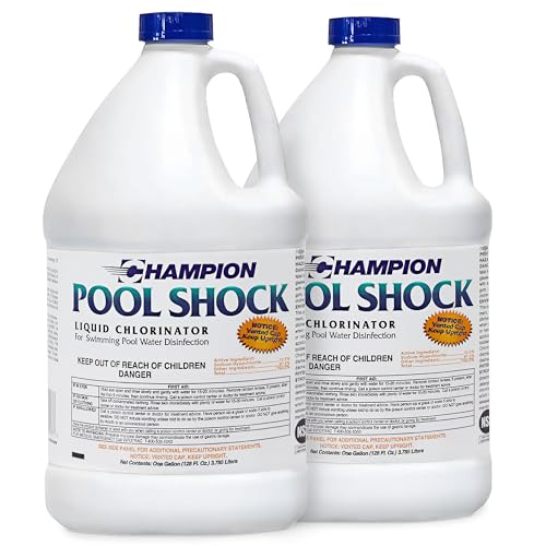 Champion Pool Shock Liquid Chlorine 12.5% Sodium Hypochlorite, 1 Gal 2-Pack