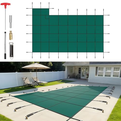 VEVOR Inground Pool Safety Cover 20x40 ft Rectangle with 4x8 Right Step