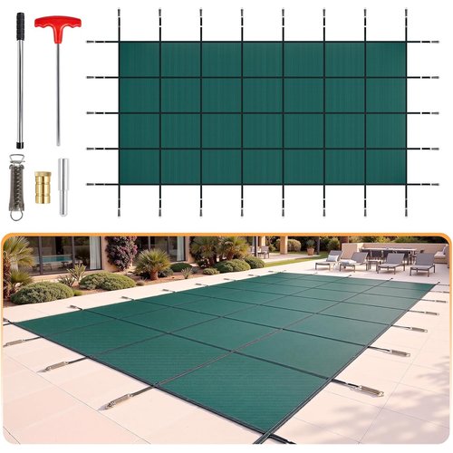 VINGLI Fit 20x40ft Inground Pool Safety Cover Green